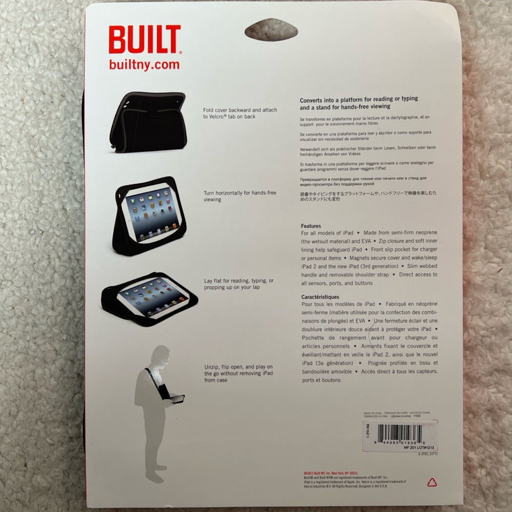 BUILT NY Neoprene Zip Folio Case for All iPads - Picture 2 of 12